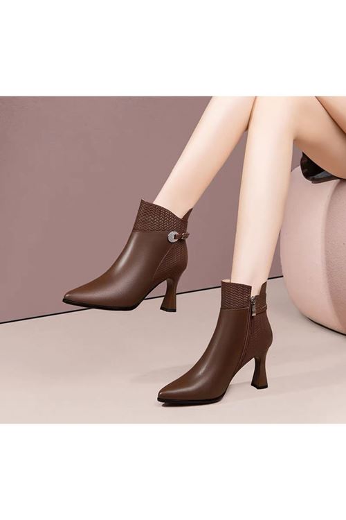 احذية نسائية شتوية بوت قصير كعب