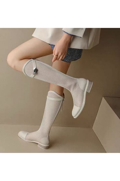  فلات ‎أحذية نسائية شتوية بوت  طويل