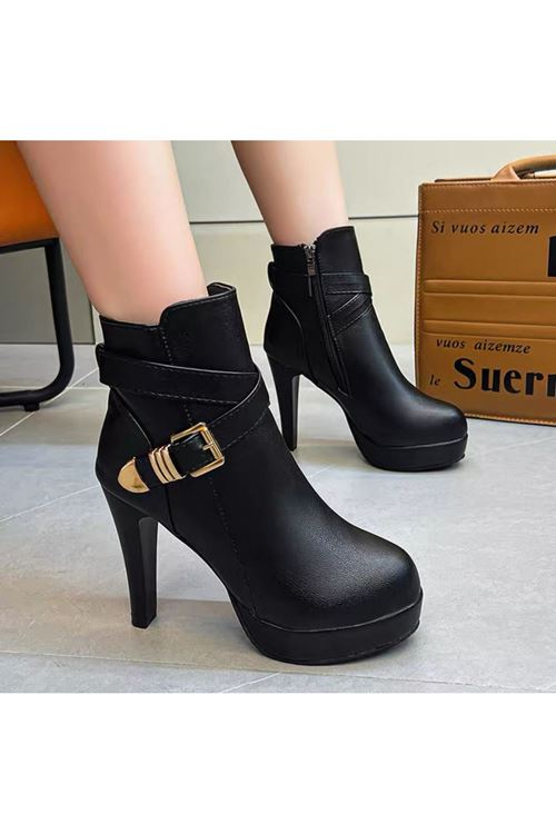 احذية نسائية شتوية بوت قصير كعب