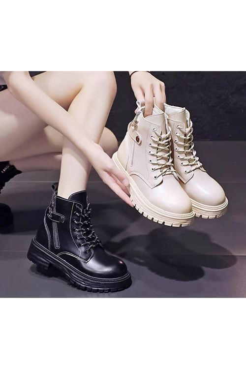 احذية نسائية شتوية بوت قصير فلات 