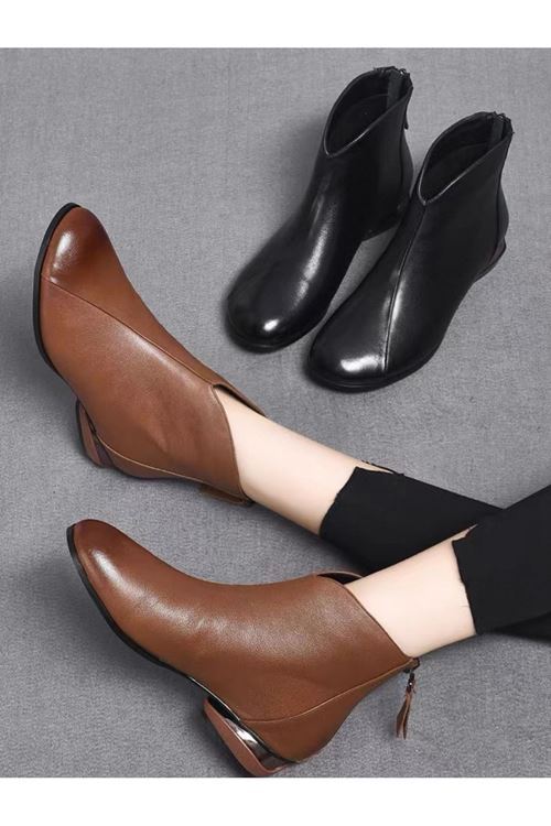 أحذية  نسائية شتوية بوت قصير فلات