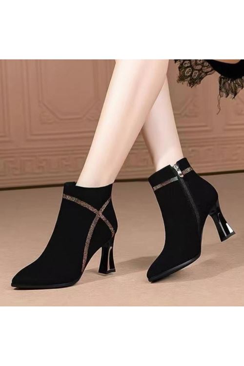 احذية نسائية شتوية بوت قصير كعب 