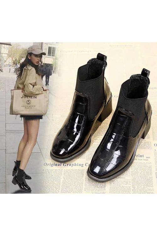 ‎أحذية نسائية شتوية بوت قصير كعب