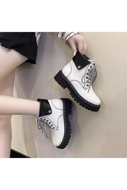 أحذية نسائية شتوية بوت قصير فلات