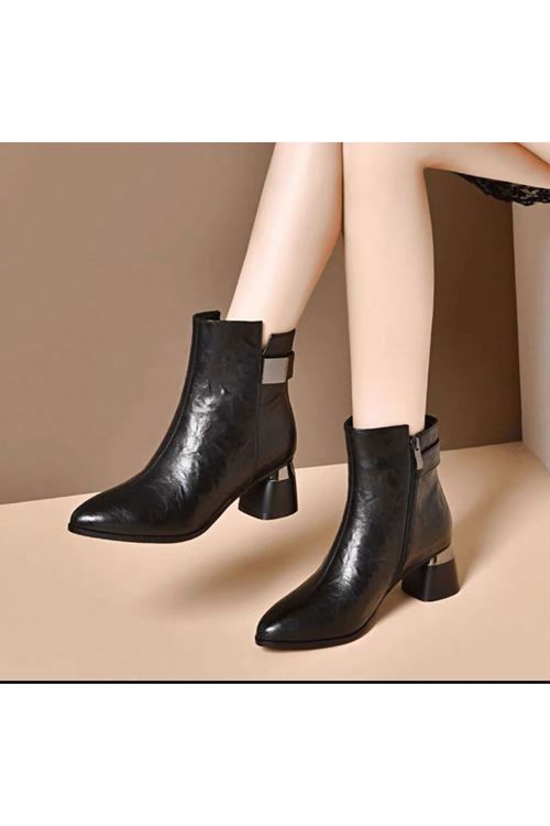 احذية نسائية شتوية بوت قصير كعب  