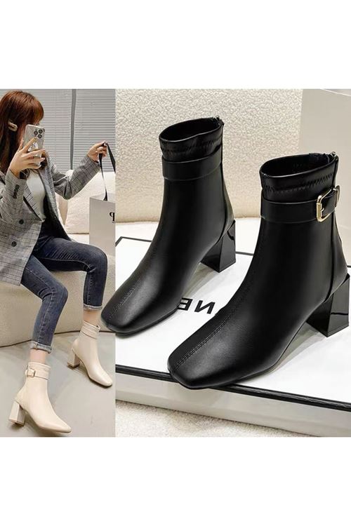 احذية نسائية شتوية بوت قصير كعب    