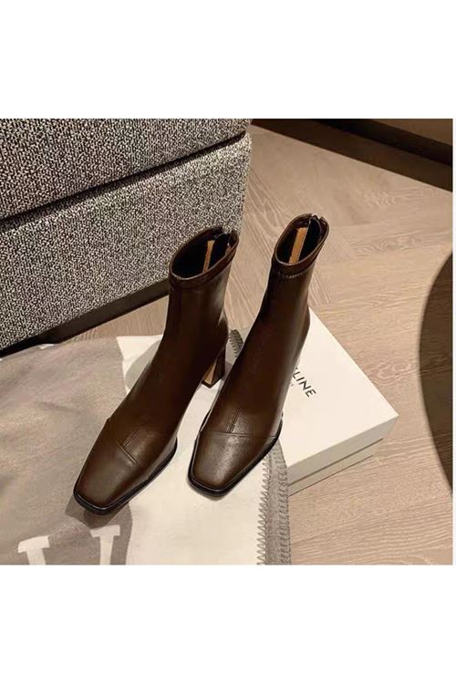 الأحذية نسائية شتوية بوت قصير كعب 