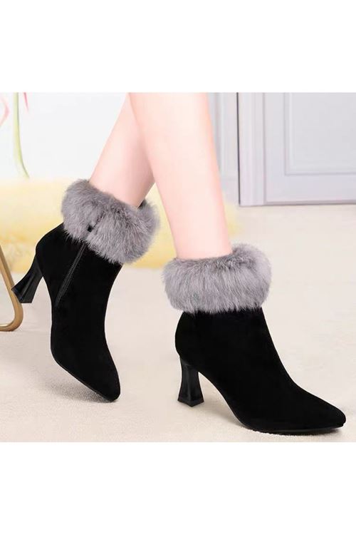 الأحذية نسائية شتوية بوت قصير كعب 