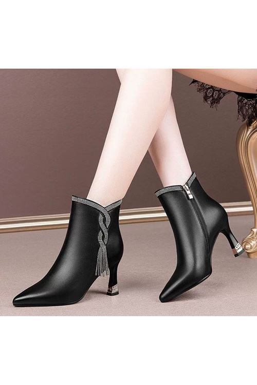 احذية نسائية شتوية بوت قصير كعب