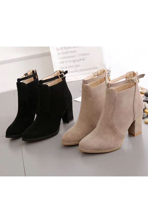 الأحذية نسائية شتوية بوت قصير كعب  