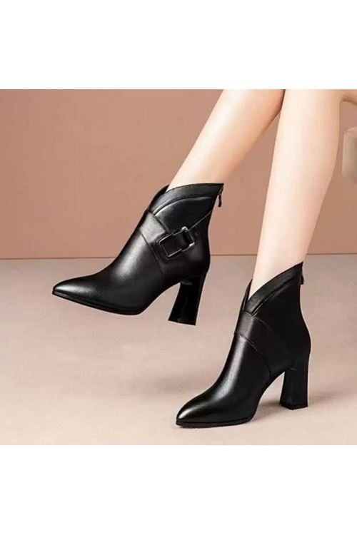 احذية نسائية شتوية بوت قصير كعب 