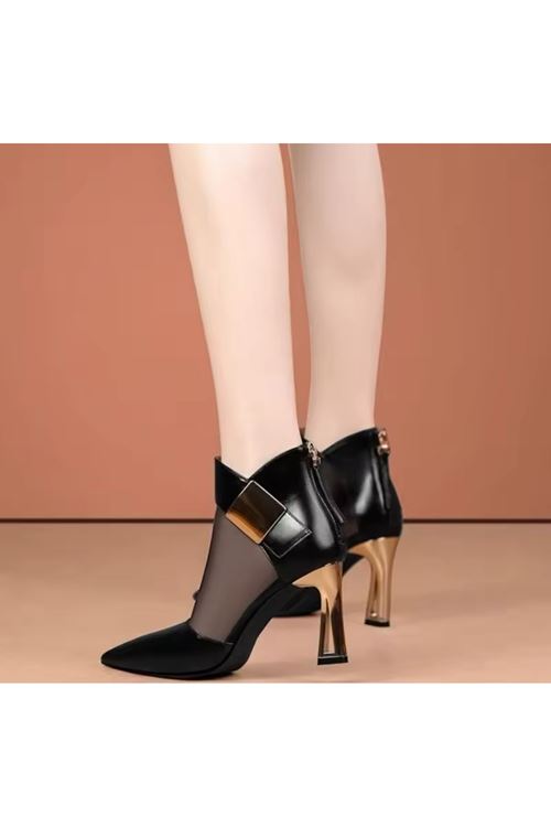 احذية نسائية شتوية  بوت قصير كعب