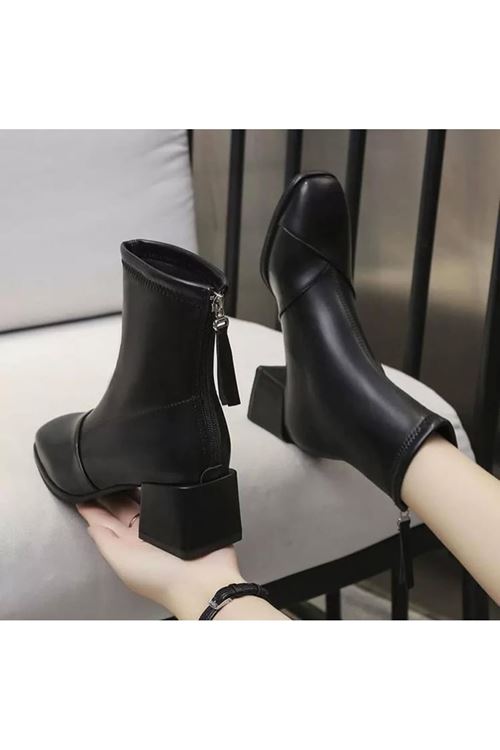 احذية نسائية شتوية بوت قصير كعب