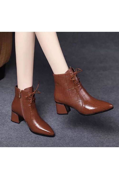 أحذية نسائية شتوية بوت قصير كعب