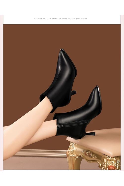 الأحذية النسائية الشتوية بوت قصير  كعب 