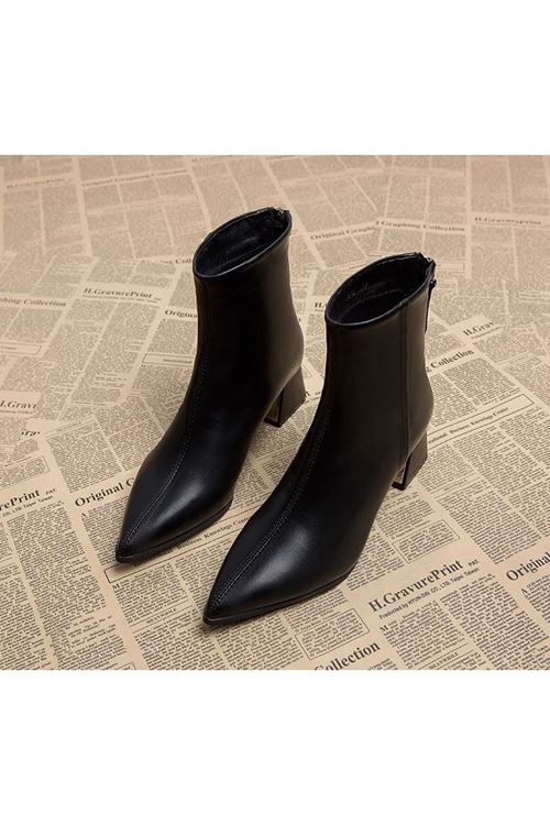 احذية نسائية شتوية بوت قصير كعب