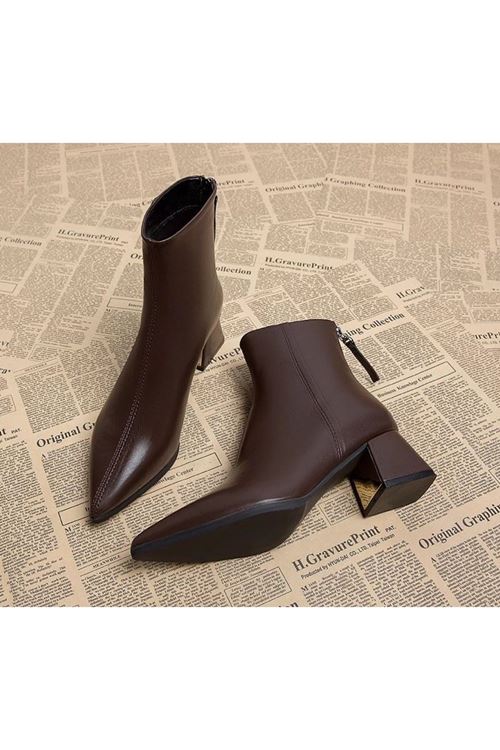 احذية نسائية شتوية بوت قصير كعب