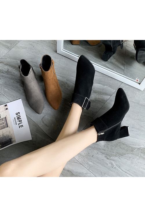 احذية نسائية شتوية بوت قصير كعب 