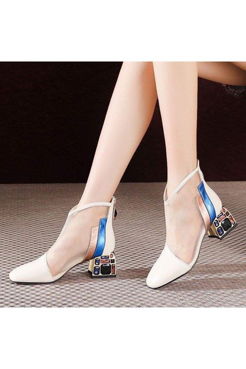 حذاء نسائية شتوية بوت قصير كعب