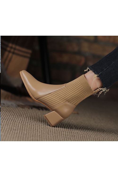 احذية نسائية شتوية بوت قصير كعب 