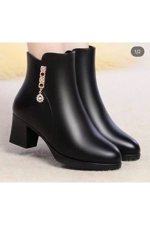 احذية نسائية شتوية بوت قصير كعب 