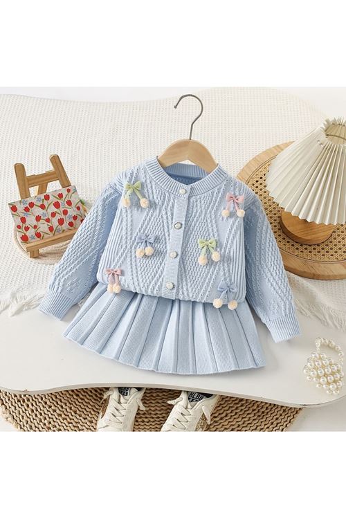 طفل بنت شتوية تنورة قميص 