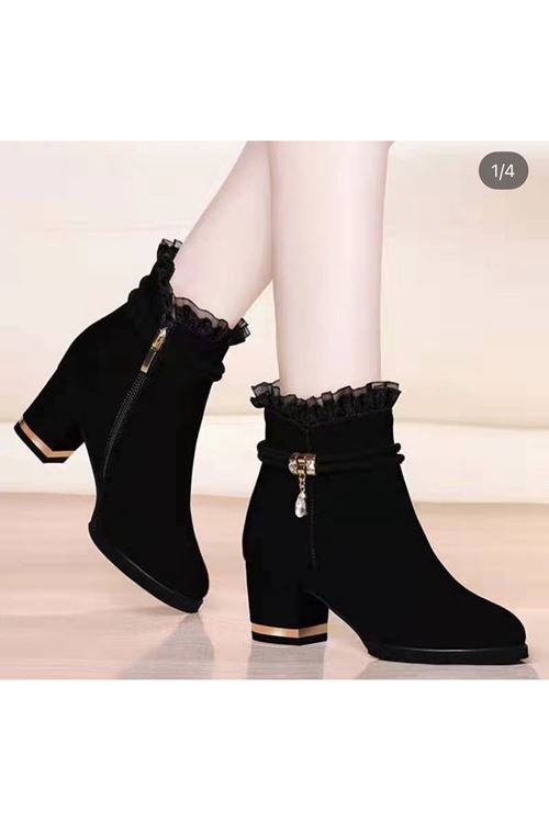 احذية نسائية شتوية بوت قصير كعب