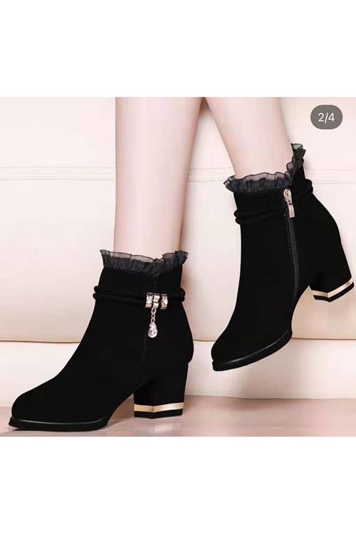 احذية نسائية شتوية بوت قصير كعب