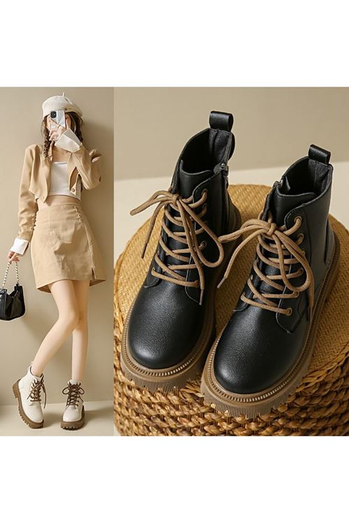 احذية نسائية شتوية بوت قصير فلات