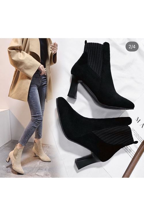 احذية نسائية شتوية بوت قصير كعب 