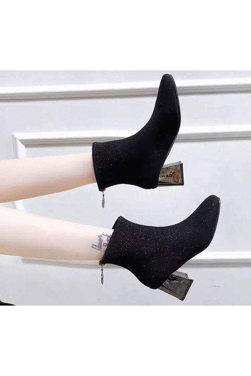 احذية نسائية شتوية بوت قصير كعب