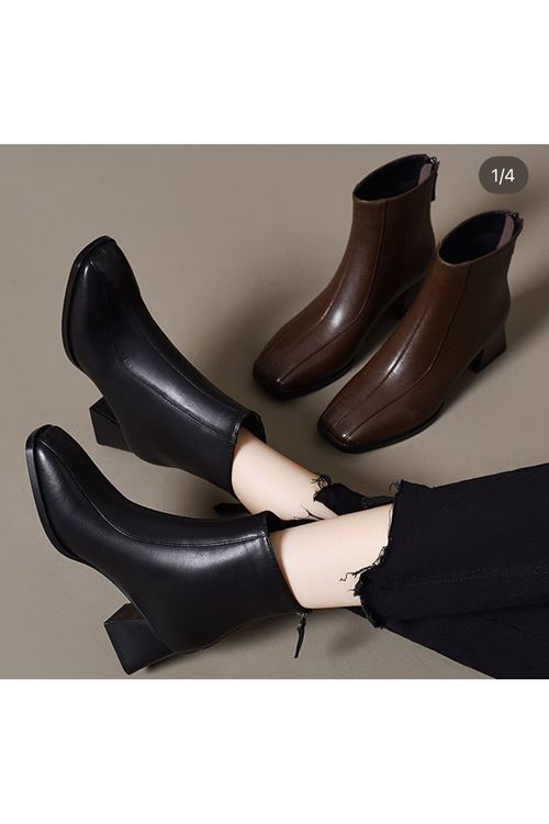 احذية نسائية شتوية بوت قصير كعب  