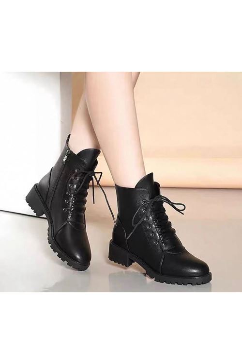 احذية نسائية شتوية بوت قصير فلات