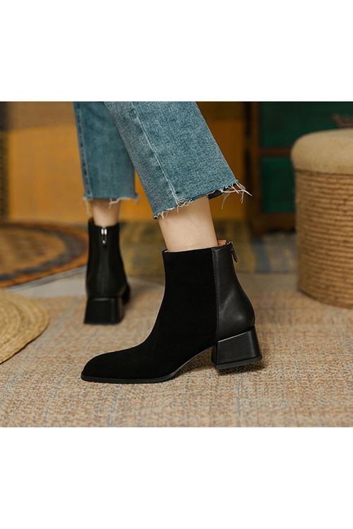 احذية نسائية شتوية بوت قصير كعب 