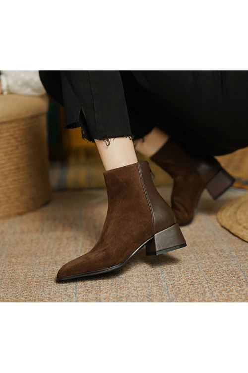 احذية نسائية شتوية بوت قصير كعب 