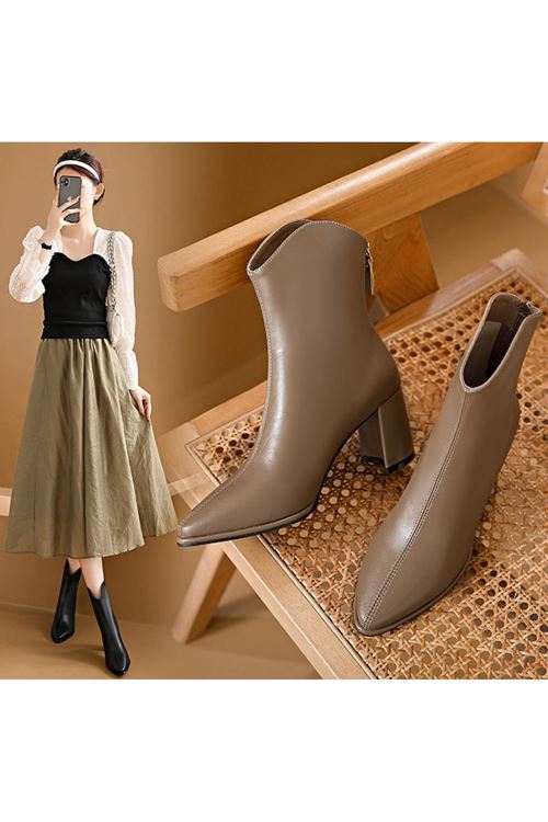 احذية نسائية شتوية بوت قصير كعب 