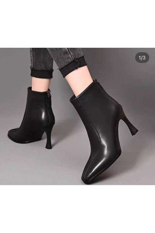 احذية نسائية شتوية بوت قصير كعب  