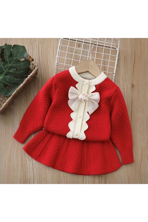 طفل بنت شتوية تنورة قميص 