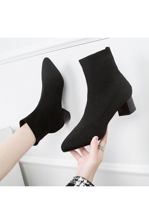 احذية نسائية شتوية بوت قصير كعب