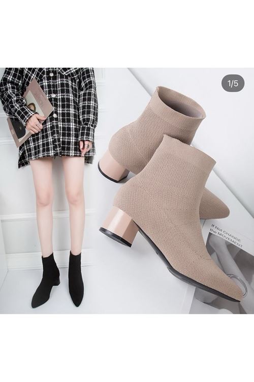 احذية نسائية شتوية بوت قصير كعب