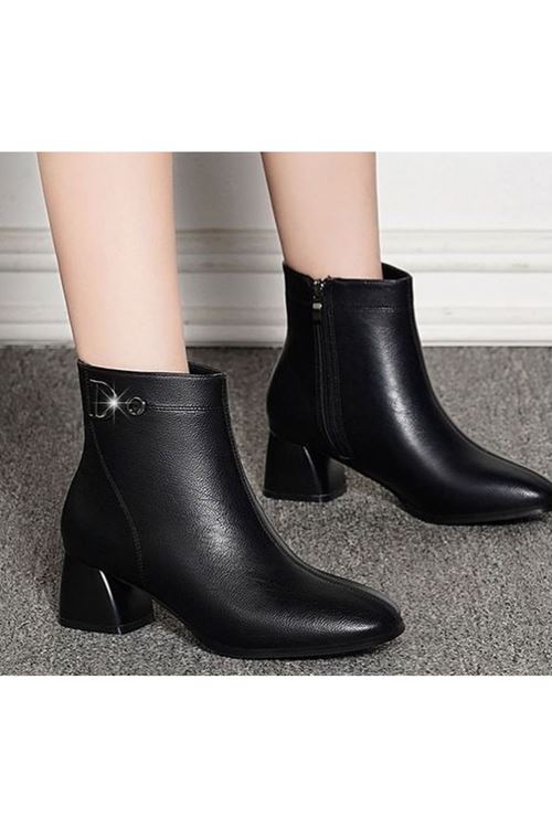 احذية نسائية شتوية بوت قصير كعب 