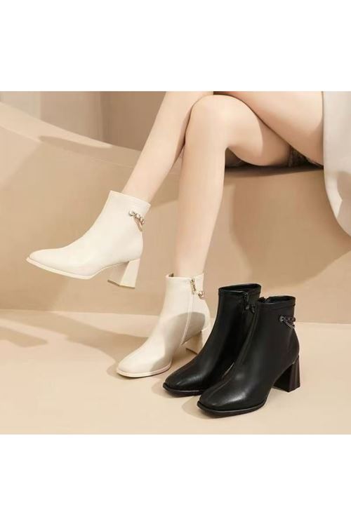 احذية نسائية شتوية بوت قصير كعب  