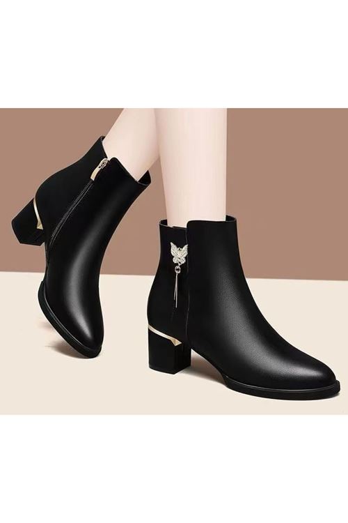 احذية نسائية شتوية بوت قصير كعب 