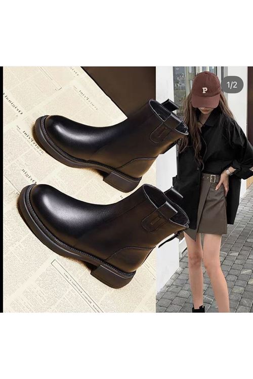 احذية نسائية شتوية بوت قصير فلات