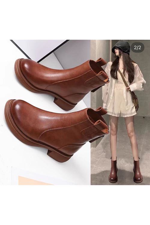 احذية نسائية شتوية بوت قصير فلات