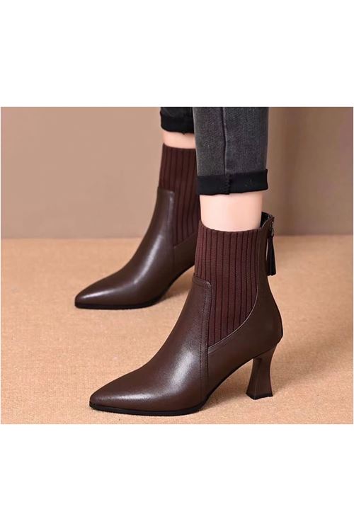 احذية نسائية شتوية بوت قصير كعب 