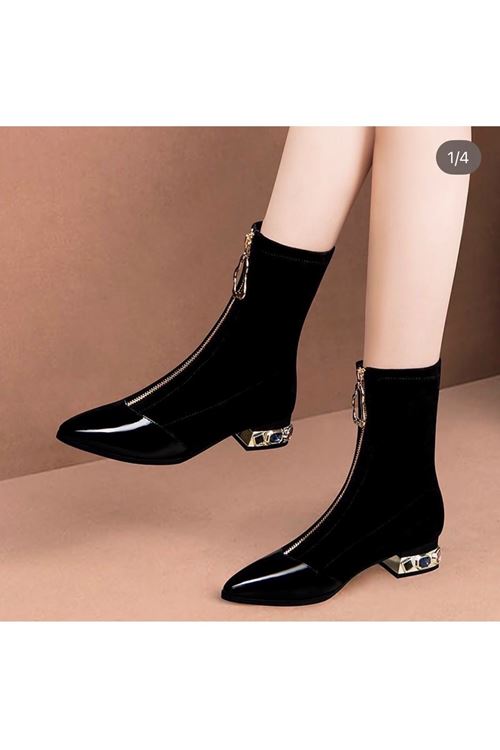 احذية نسائية شتوية بوت قصير كعب 