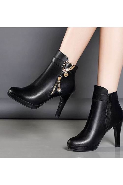 حذاء نسائية شتوية بوت قصير كعب 