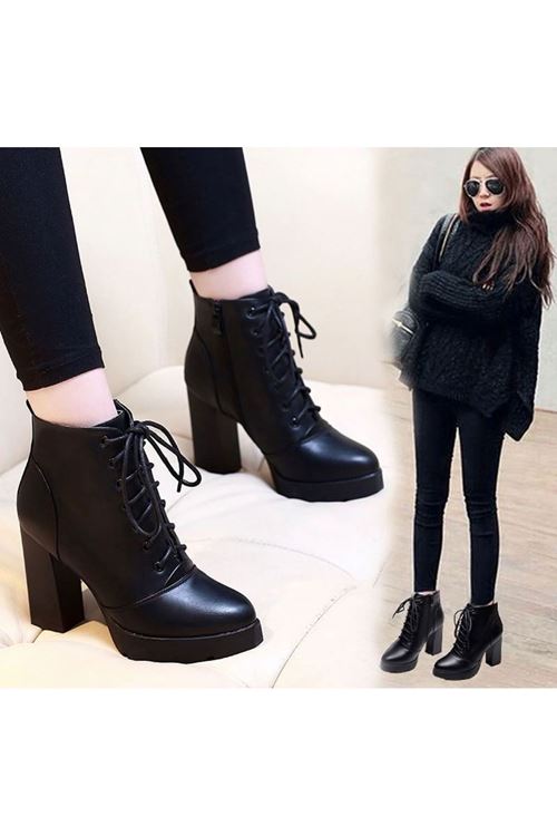 احذية نسائية شتوية بوت قصير كعب 