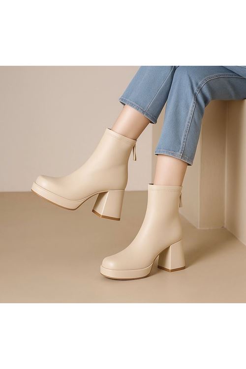 احذية نسائية شتوية بوت قصير كعب 